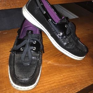 Black Sequin Loafers